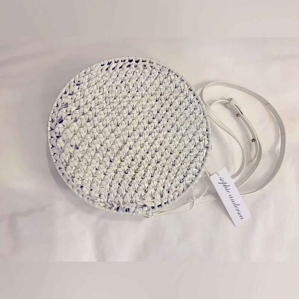 Sophie Anderson Nilsa round circle woven crossbody shoulder purse - Picture 3 of 4
